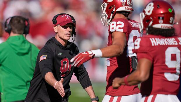 Oklahoma coach Brent Venables during the Armed Forces Bowl football game between the University of Oklahoma Sooners (OU) and the Navy Midshipmen at Amon G. Carter Stadium in Fort Worth, Texas, Friday, Dec. 27, 2024. Navy won 21-20.