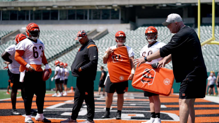 Cincinnati Bengals center Trey Hill (63) lines up for a play