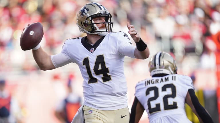 New Orleans Saints quarterback Andy Dalton (14) and quarterback