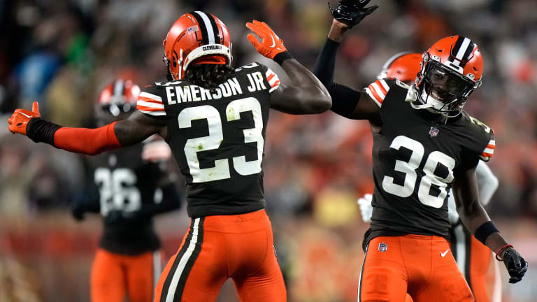 Cleveland Browns cornerback Martin Emerson Jr. (23) is shown after