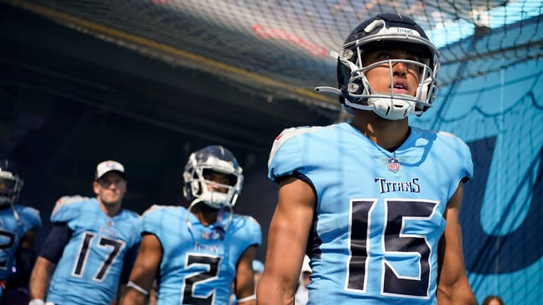 Tennessee Titans wide receiver Nick Westbrook-Ikhine (15) runs a