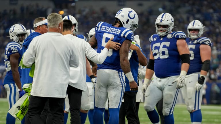 Anthony Richardson, mobility, and injuries - Andrew Luck echoes filled  Lucas Oil Stadium on Sunday - Stampede Blue