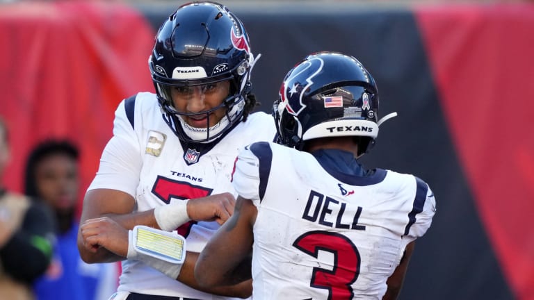 Texans QB C.J. Stroud Honors WR Tank Dell In Pregame Warmups