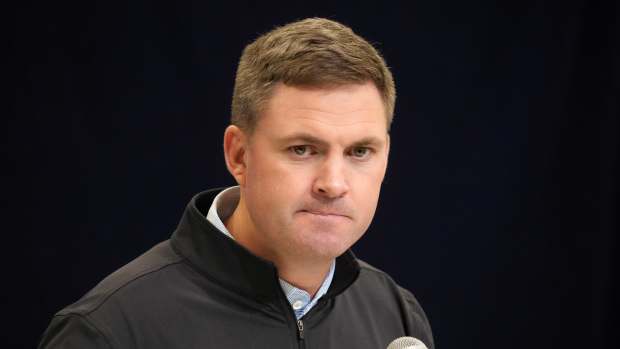 Feb 25, 2025; Indianapolis, IN, USA; Cincinnati Bengals coach Zac Taylor speaks during the NFL Scouting Combine at the Indiana Convention Center.