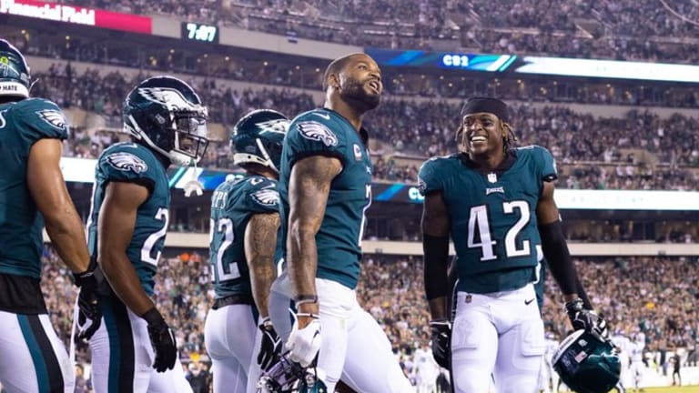 Darius Slay Celebrates with the Fans Philadelphia Eagles