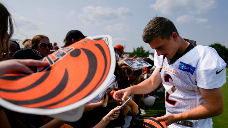 Bengals kicker Evan McPherson spends time with young fans during