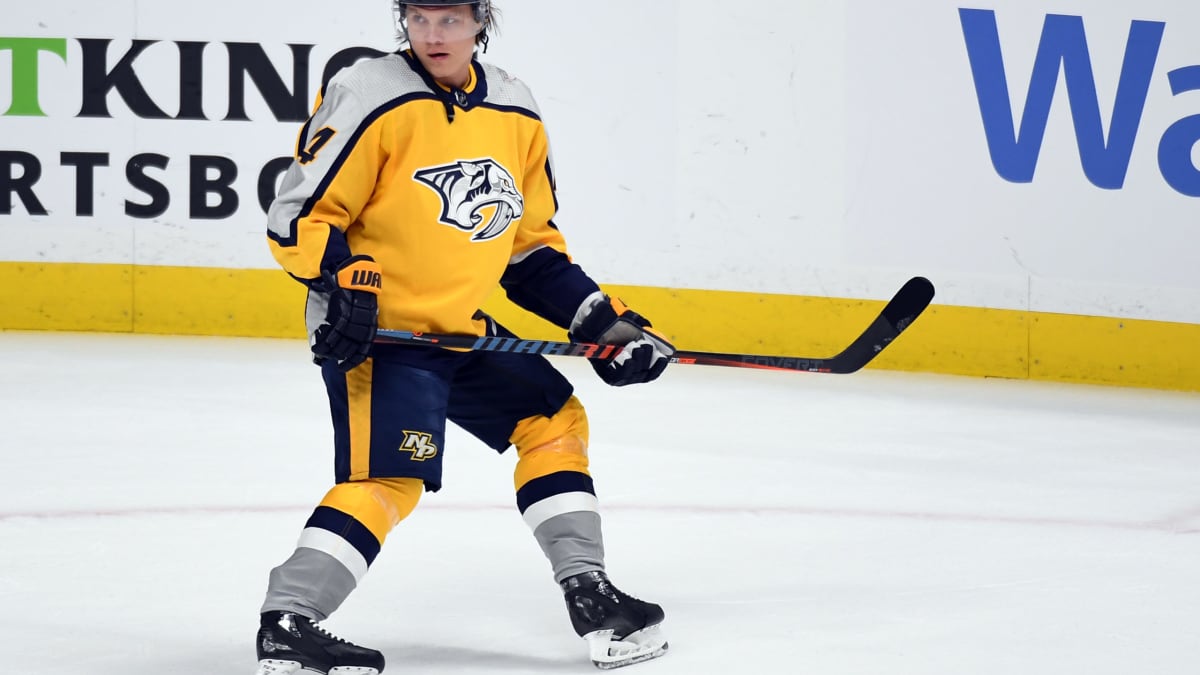 Athletic Knit NAS818C Nashville Predators Reverse Retro Jersey