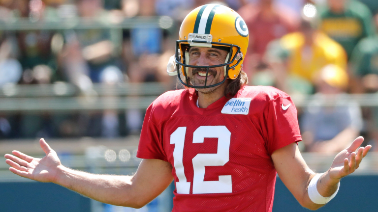 Aaron Rodgers arrives at training camp - and people think he looks