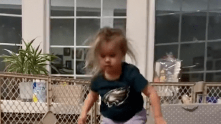 Jason Kelce's daughter goes viral for acting just like her dad - A to Z  Sports