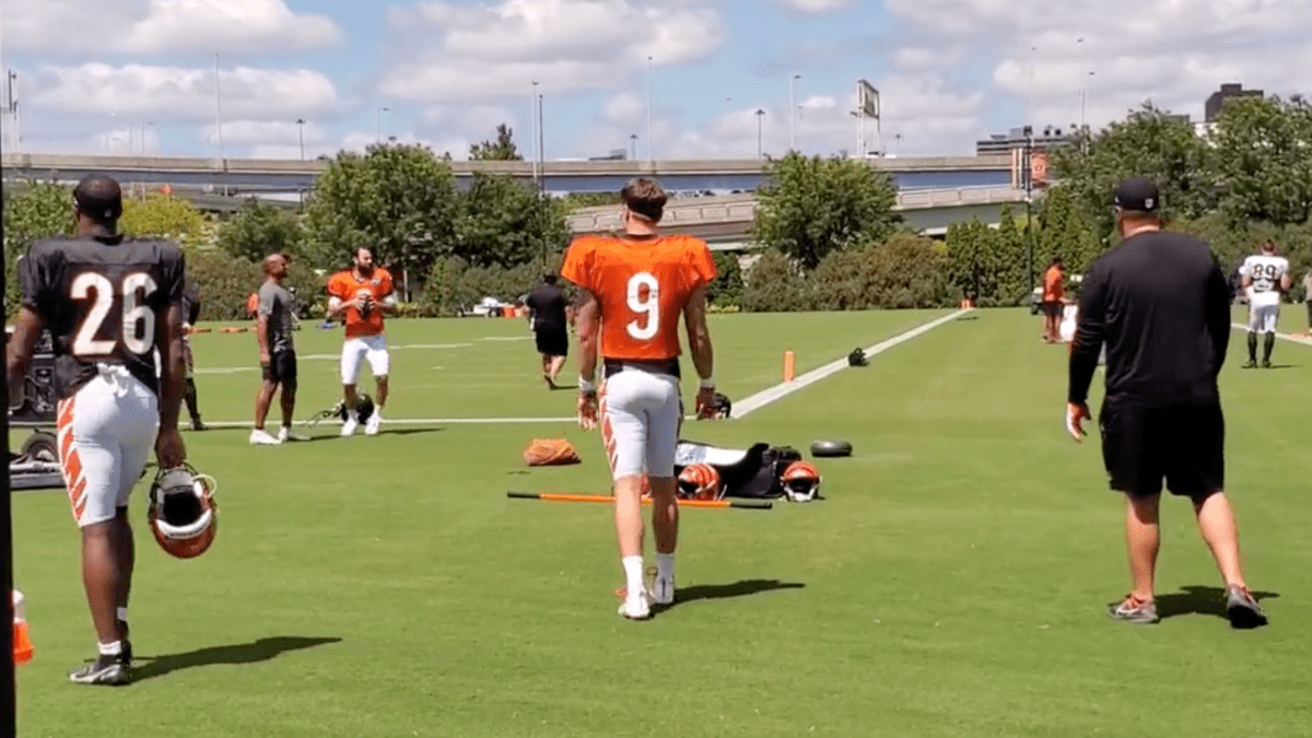 Bengals quarterback Joe Burrow back at practice for the first time since  July 27