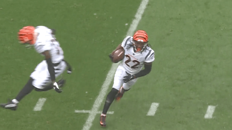 Bengals cornerback Chidobe Awuzie recovers fumble on same field he