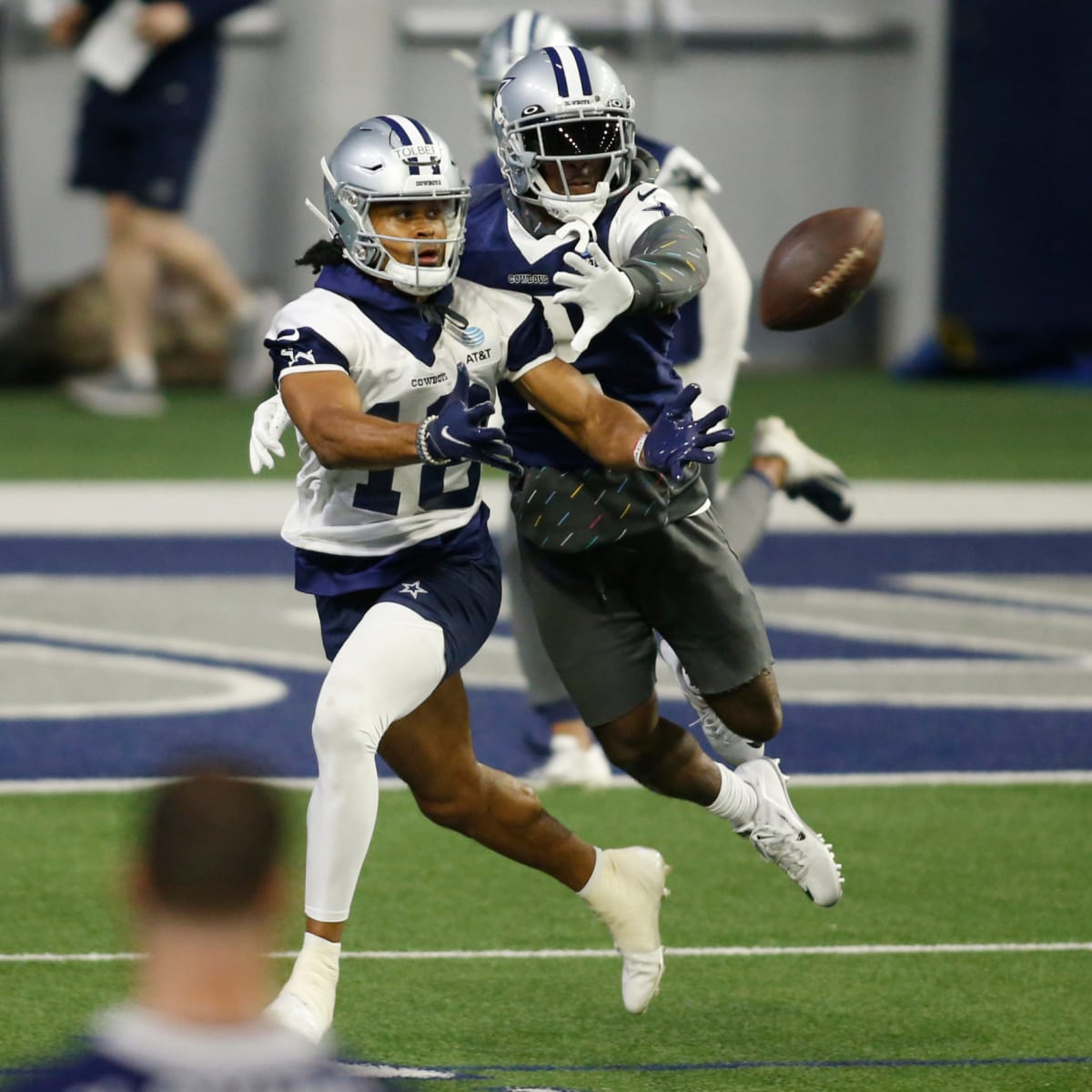 Dallas Cowboys wide receiver Jalen Tolbert (18) warms up prior to an NFL  Football game in Arlington, Texas, Thursday, Nov. 24, 2022. (AP  Photo/Michael Ainsworth Stock Photo - Alamy