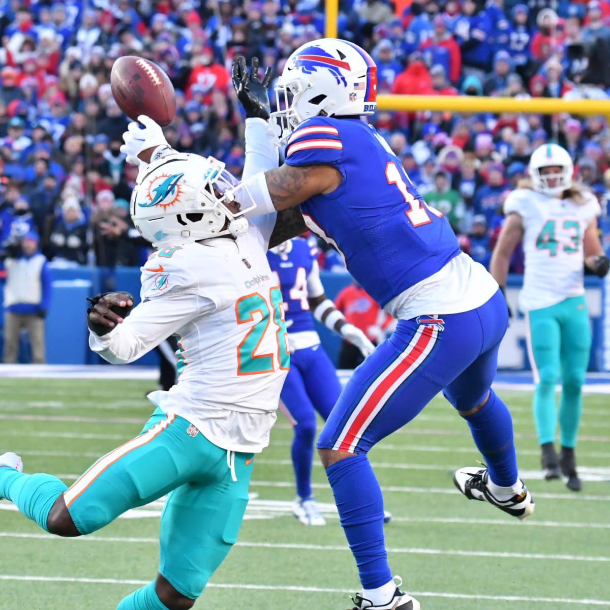 Buffalo Bills wide receiver Gabriel Davis (13) celebrates after scoring a  touchdown during the second half of an NFL wild-card playoff football game  against the New England Patriots, Saturday, Jan. 15, 2022