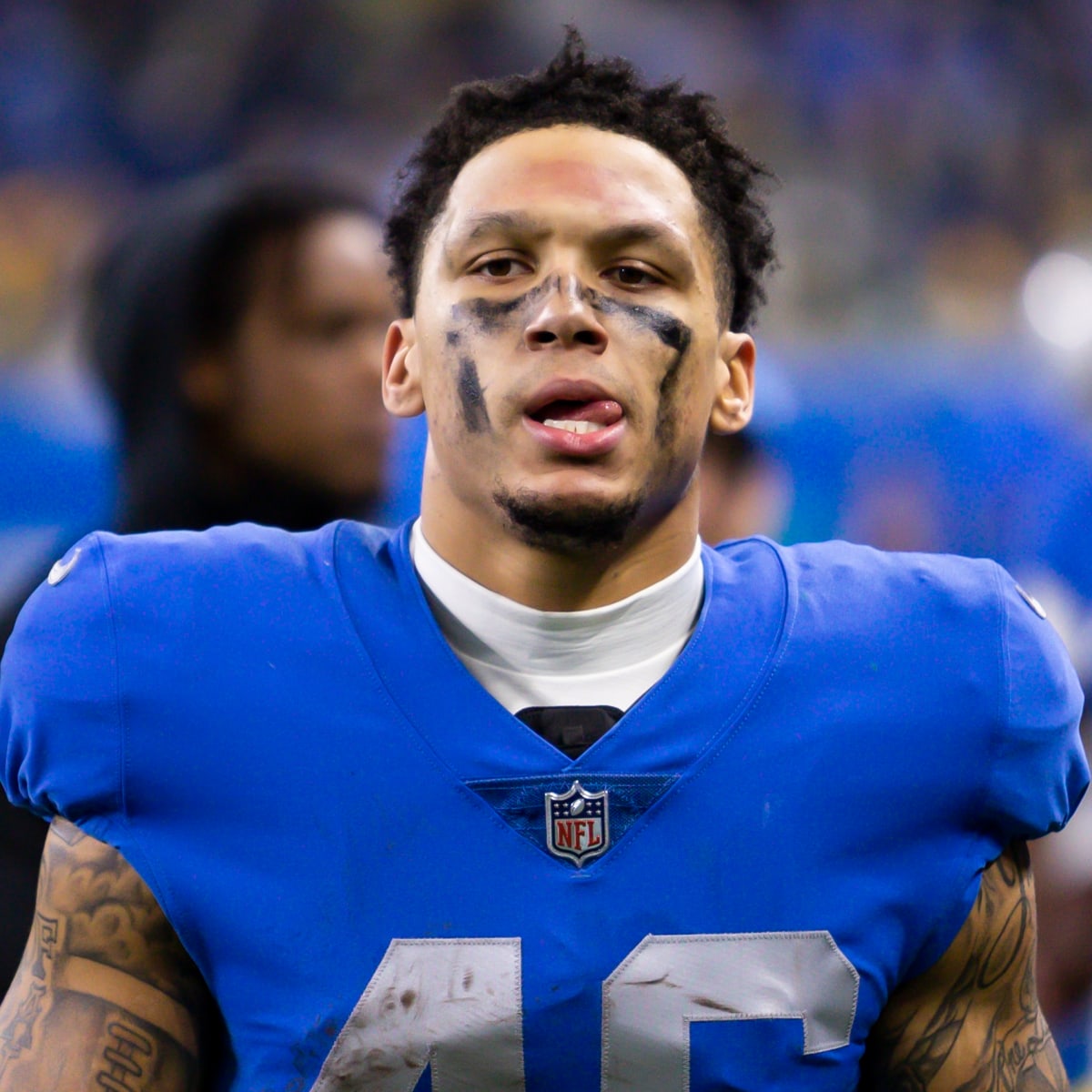 Detroit Lions running back Craig Reynolds (13) looks on against