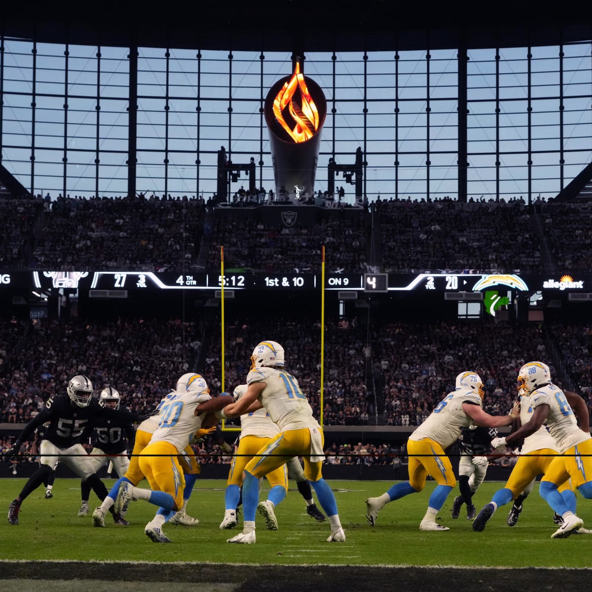 Los Angeles Chargers vs. Las Vegas Raiders. Fans support on NFL