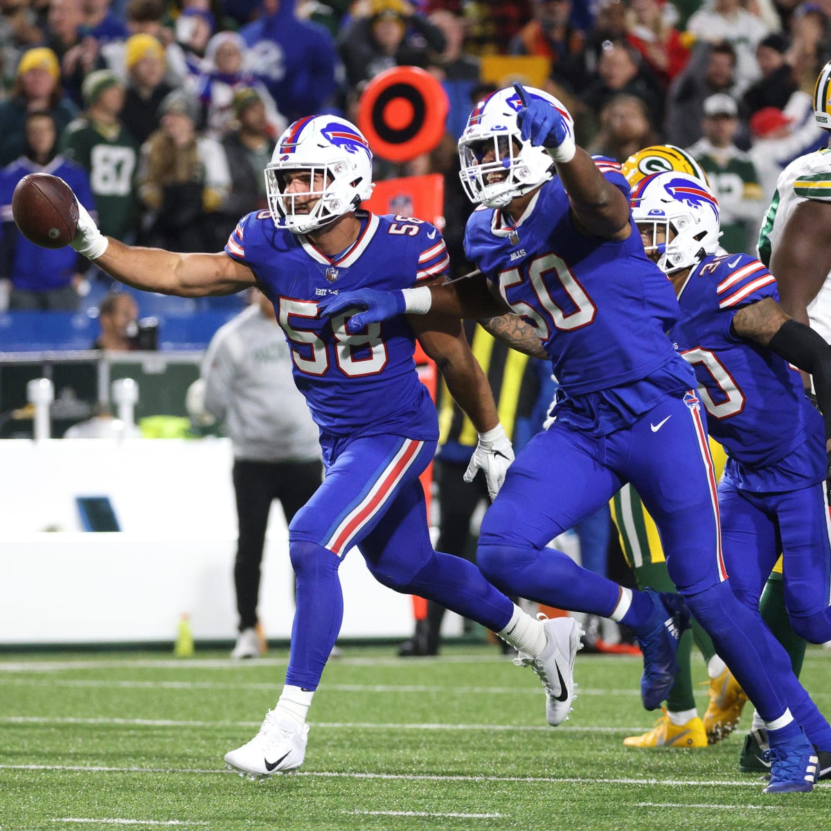 Buffalo Bills defensive end Greg Rousseau rushes the passer during