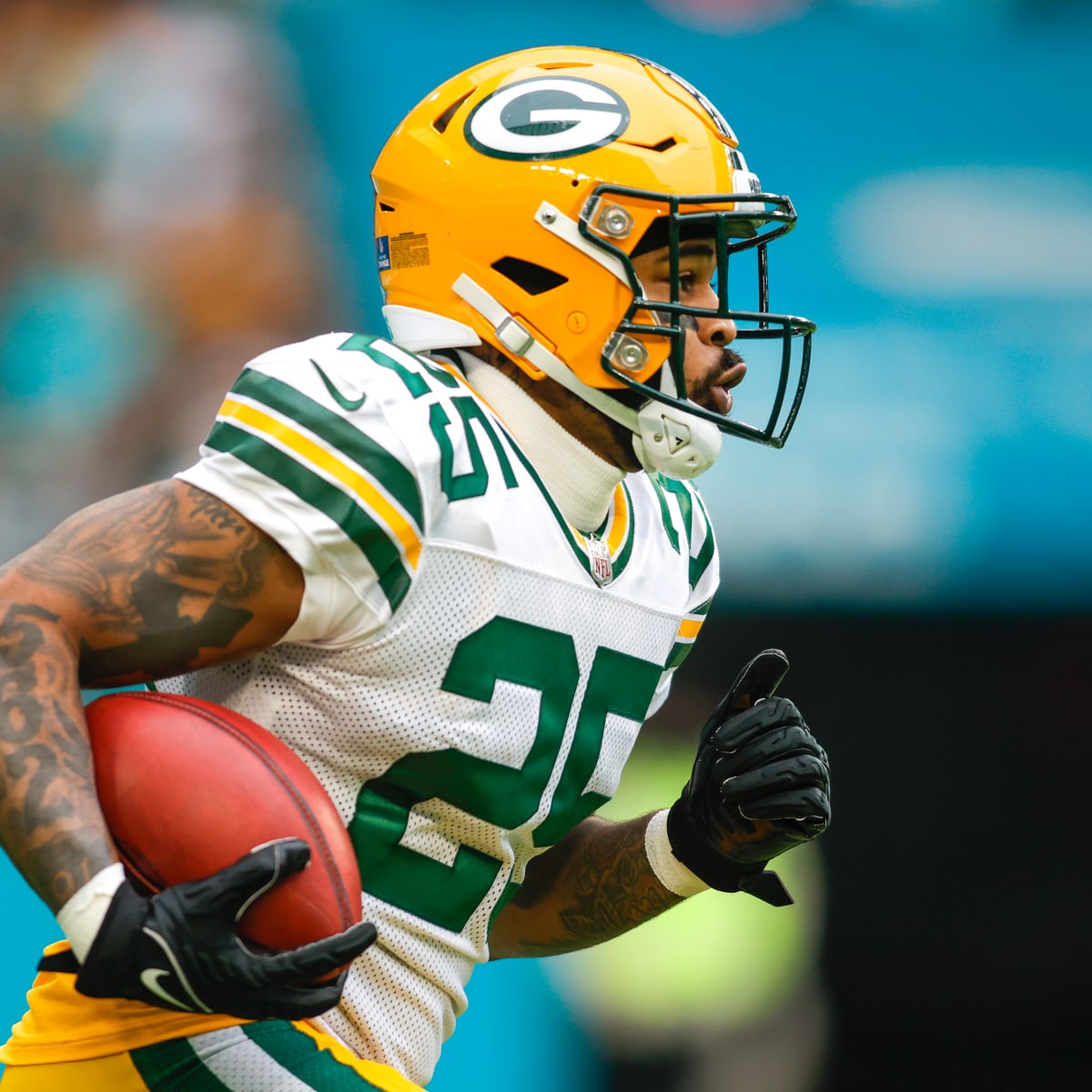 Green Bay Packers cornerback Keisean Nixon in action during an NFL