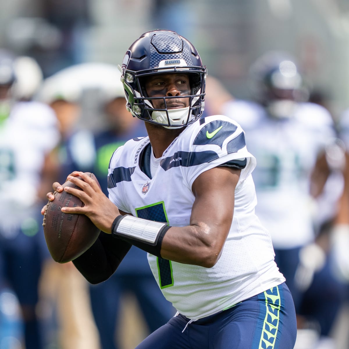 Seattle Seahawks quarterback Geno Smith throws during the NFL football  team's training camp, Thursday, July 27, 2023, in Renton, Wash. (AP  Photo/Lindsey Wasson Stock Photo - Alamy