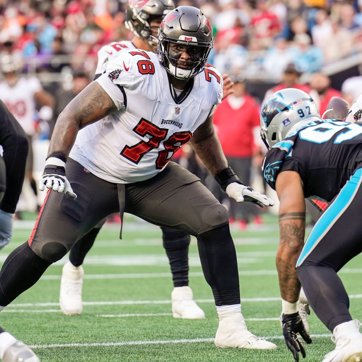 Tampa Bay Buccaneers offensive tackle Tristan Wirfs (78) blocks during an  NFL football game against the New York Jets, Sunday, Jan. 2, 2022, in East  Rutherford, N.J. (AP Photo/Adam Hunger Stock Photo - Alamy