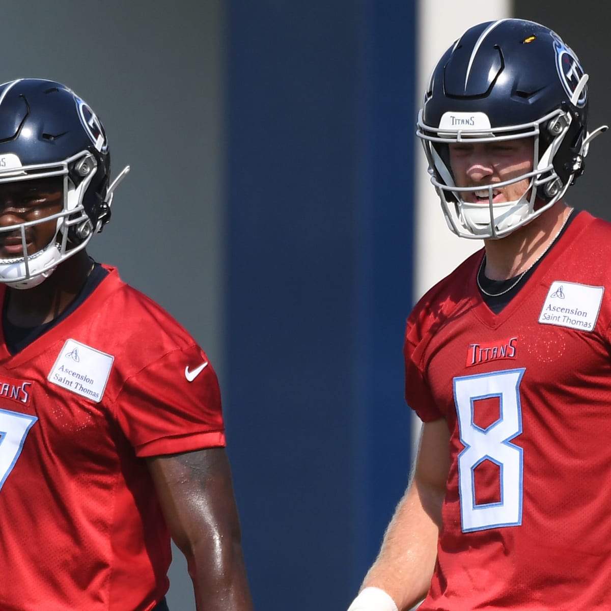 Tennessee Titans quarterback Malik Willis drops back to pass