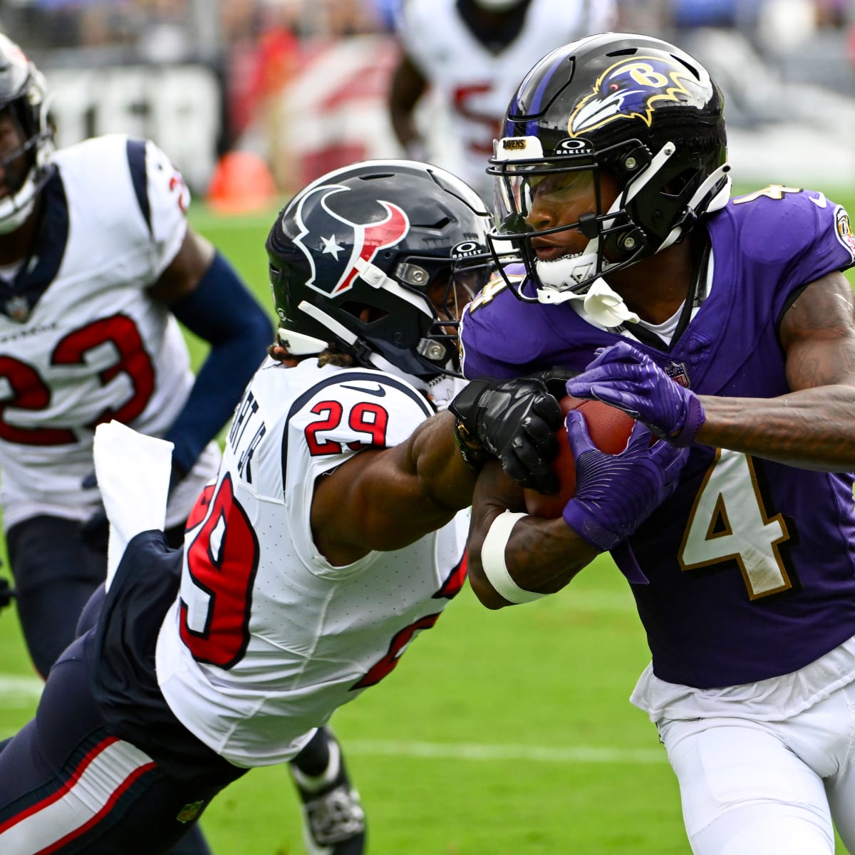 Baltimore Ravens' Zay Flowers 'Pleased to Get Some Catches!' vs. Houston  Texans - Sports Illustrated Baltimore Ravens News, Analysis and More