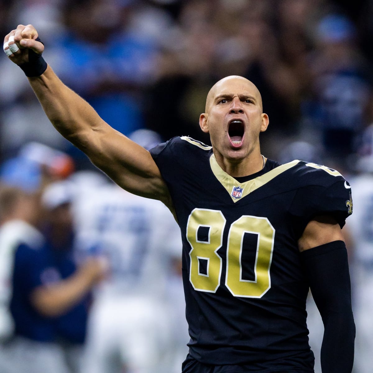 Foster Moreau says he still has his signed Jimmy Graham Saints jersey