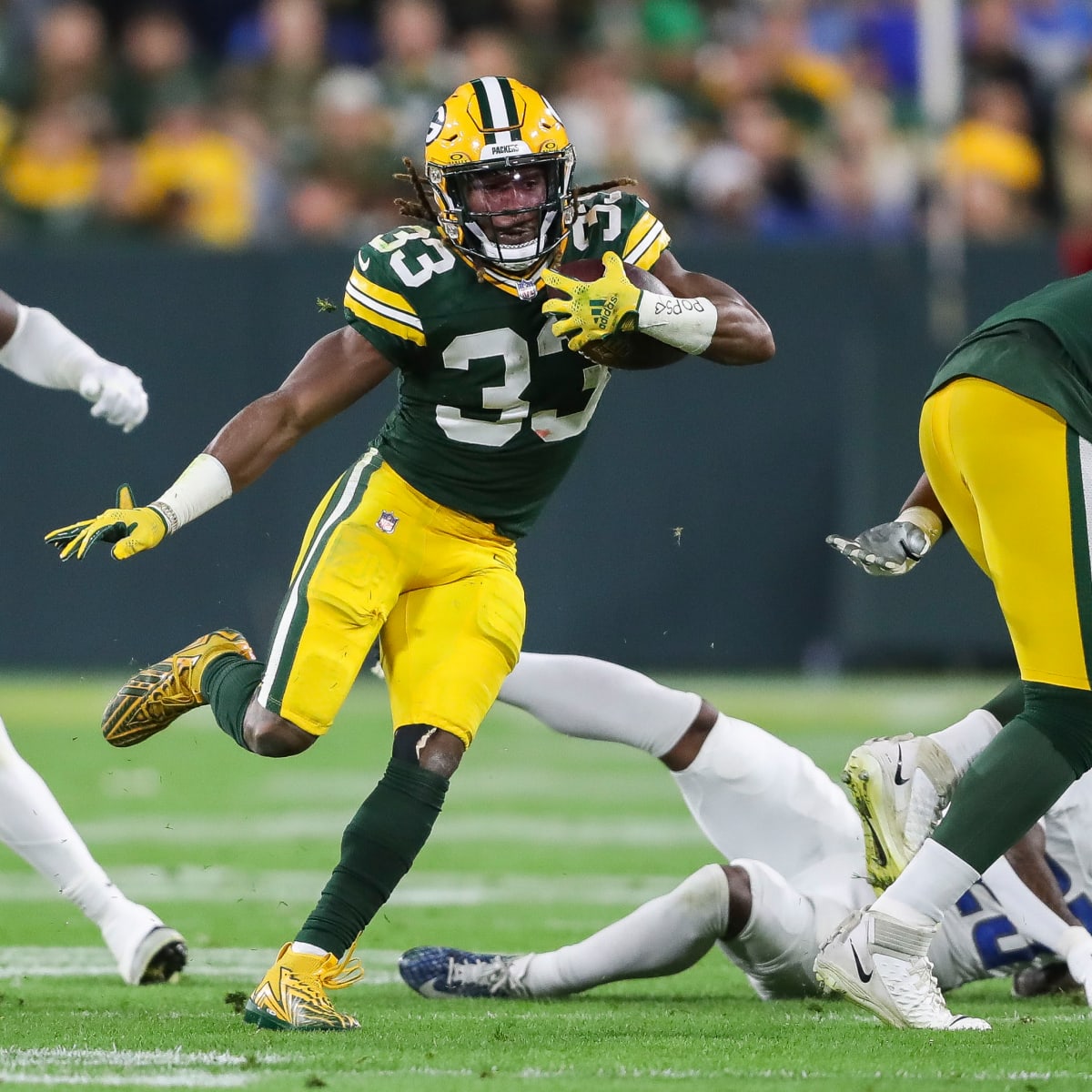 Aaron Jones checks in at 33 on the NFL Top 100 - Acme Packing Company