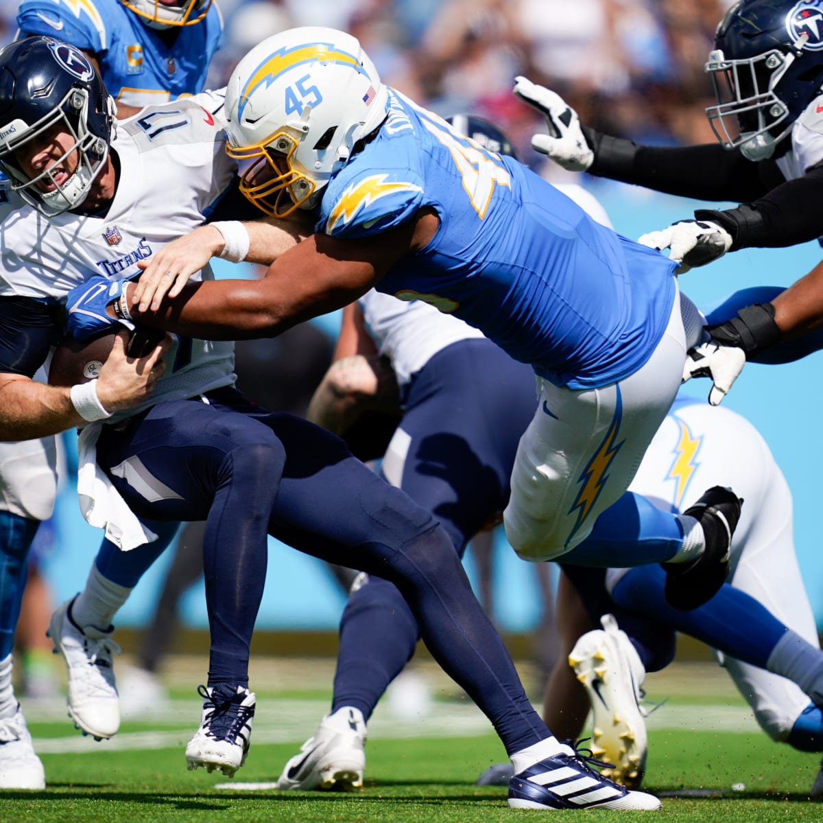 WATCH: Chargers' Joey Bosa bull rushes way to sack against Carolina