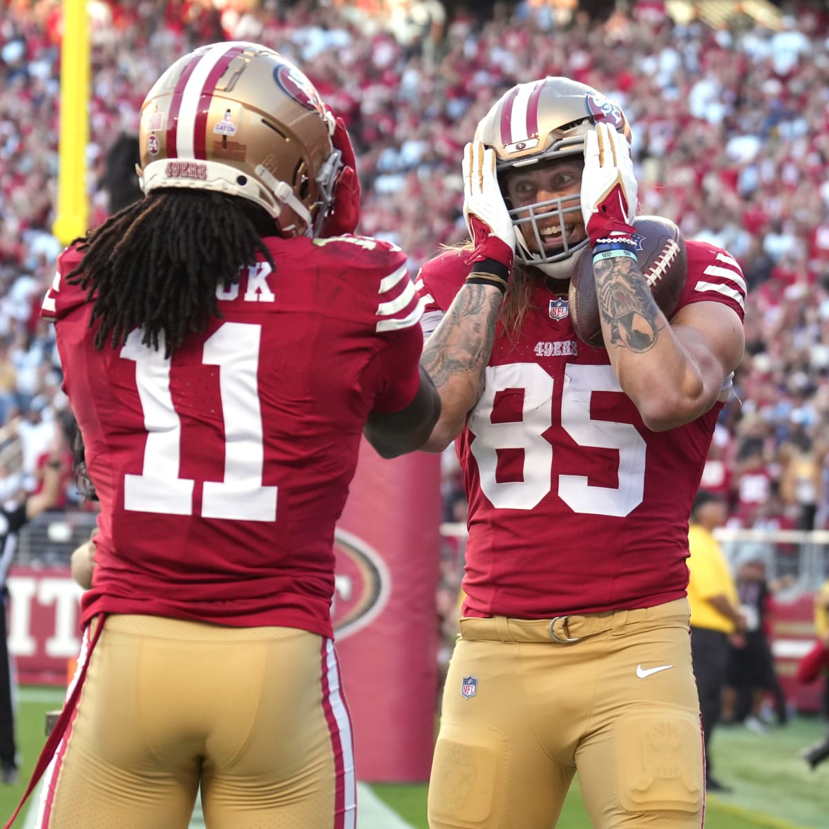 Niners TE George Kittle pleased with having 'problem of too many mouths to  feed' on offense