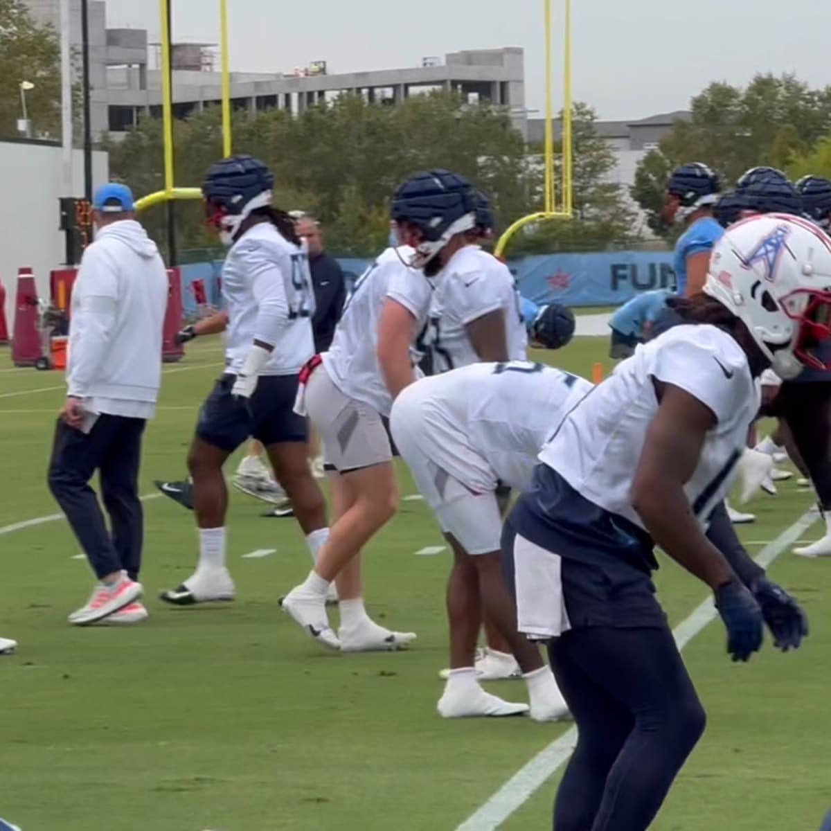 Titans Unveil Oilers Throwback Helmets During Morning Practice