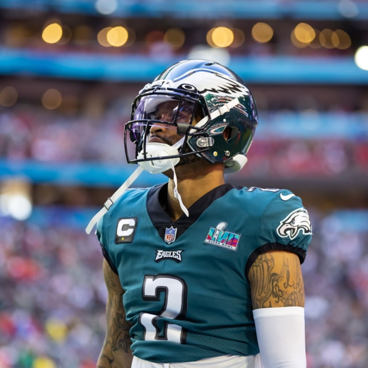 Philadelphia Eagles safety Justin Evans participates in