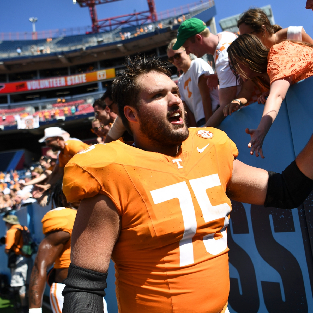 Syndication: The Tennessean A Tennessee Titans fan takes a selfie as the  team warmups for their