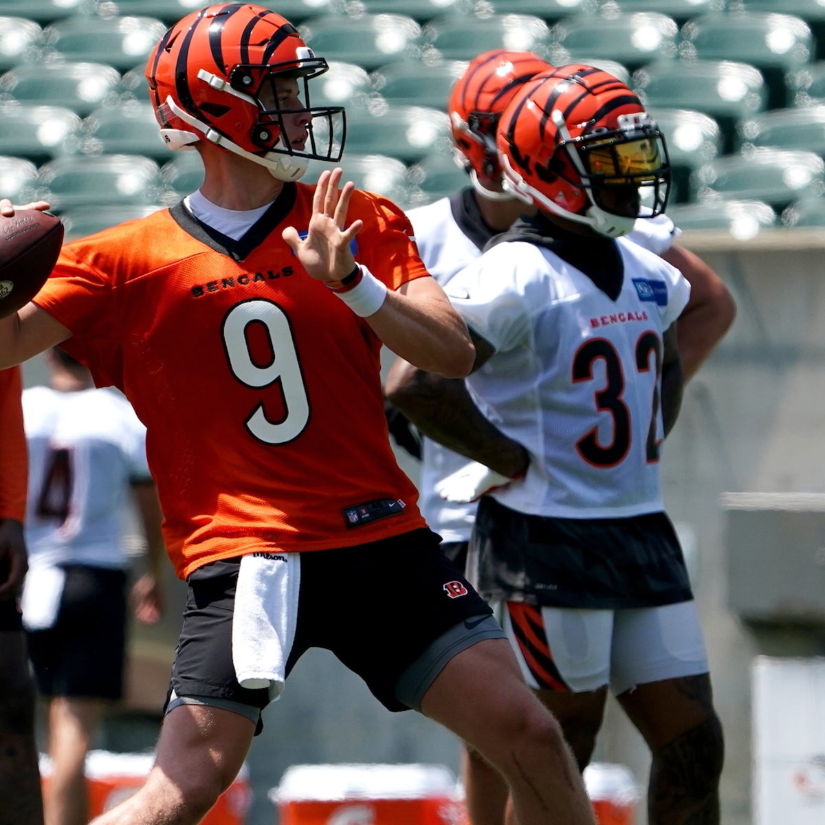 Cincinnati Bengals quarterback Joe Burrow during the first half of an NFL  preseason football game against the Tampa Bay Buccaneers Saturday, Aug. 14,  2021, in Tampa, Fla. (AP Photo/Jason Behnken Stock Photo 