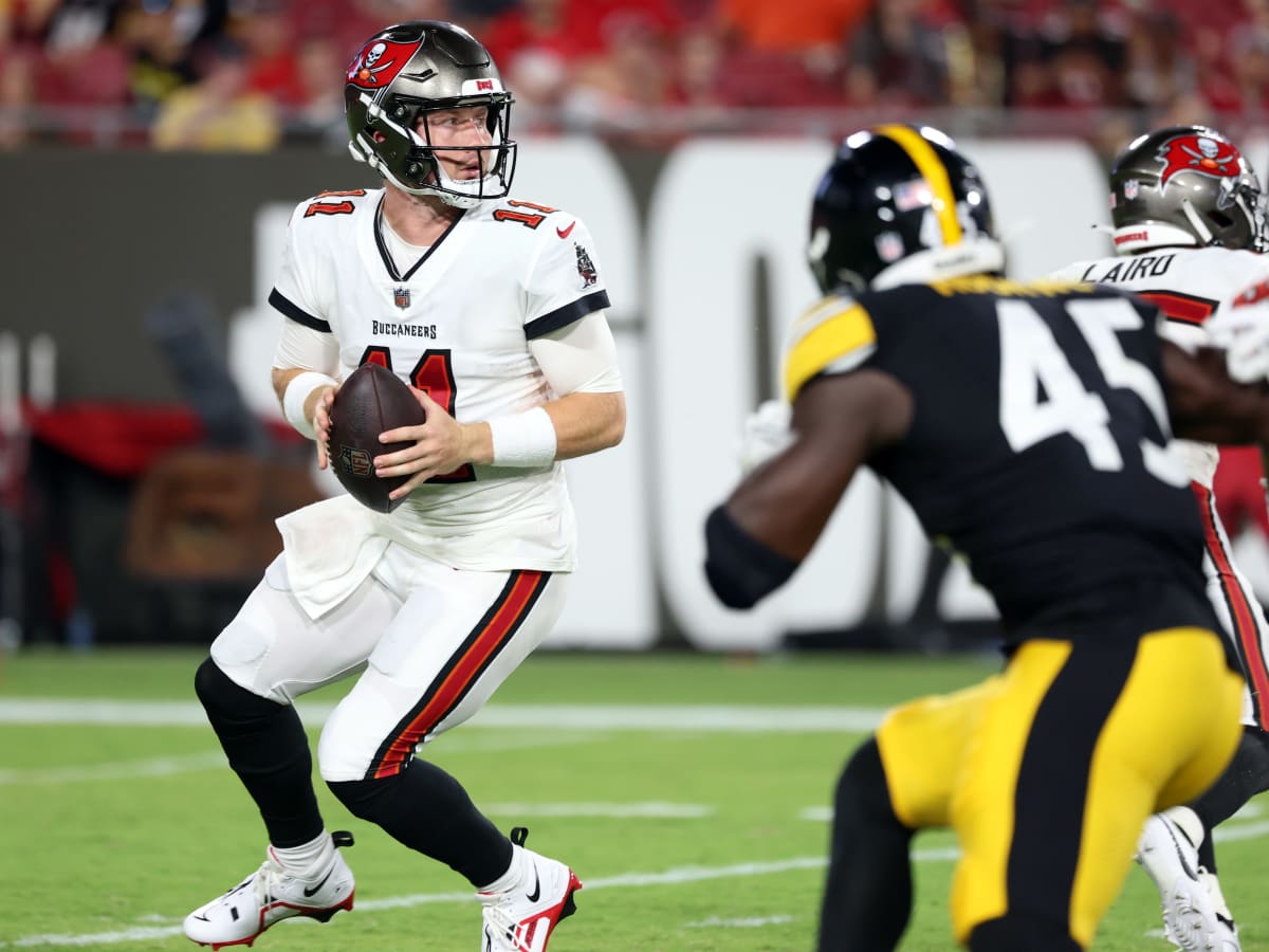 Buccaneers quarterback John Wolford carted off field