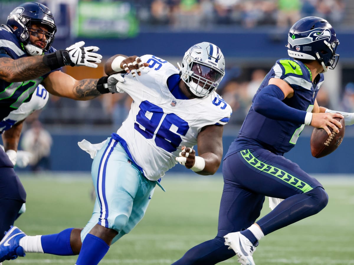 Dallas Cowboys defensive tackle Neville Gallimore (96) celebrates