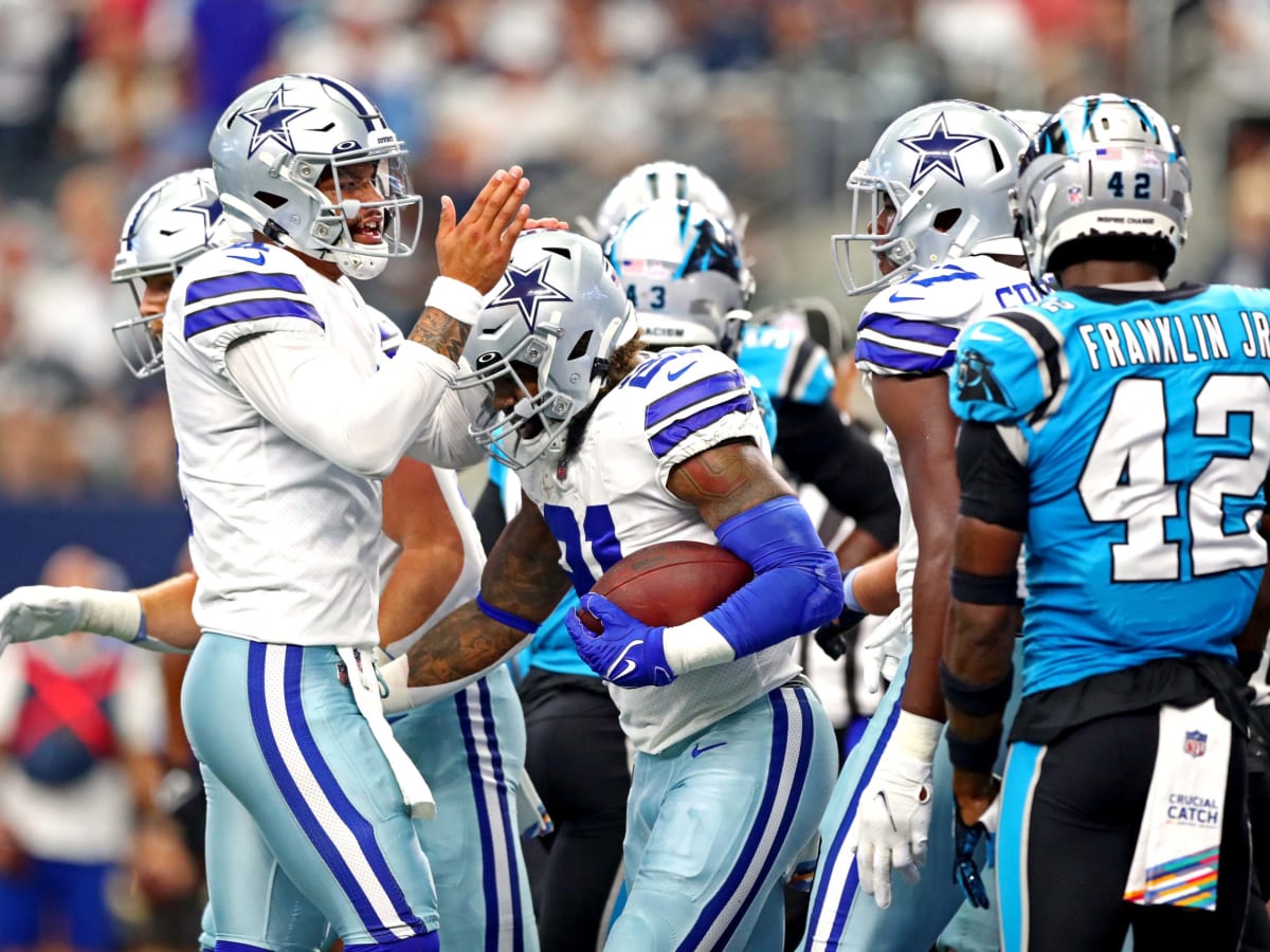 Elliott, Cowboys run over top defense, beat Panthers 36-28