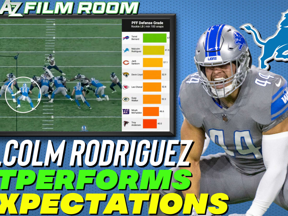 Detroit Lions Malcolm Rodriguez highest PFF graded rookie