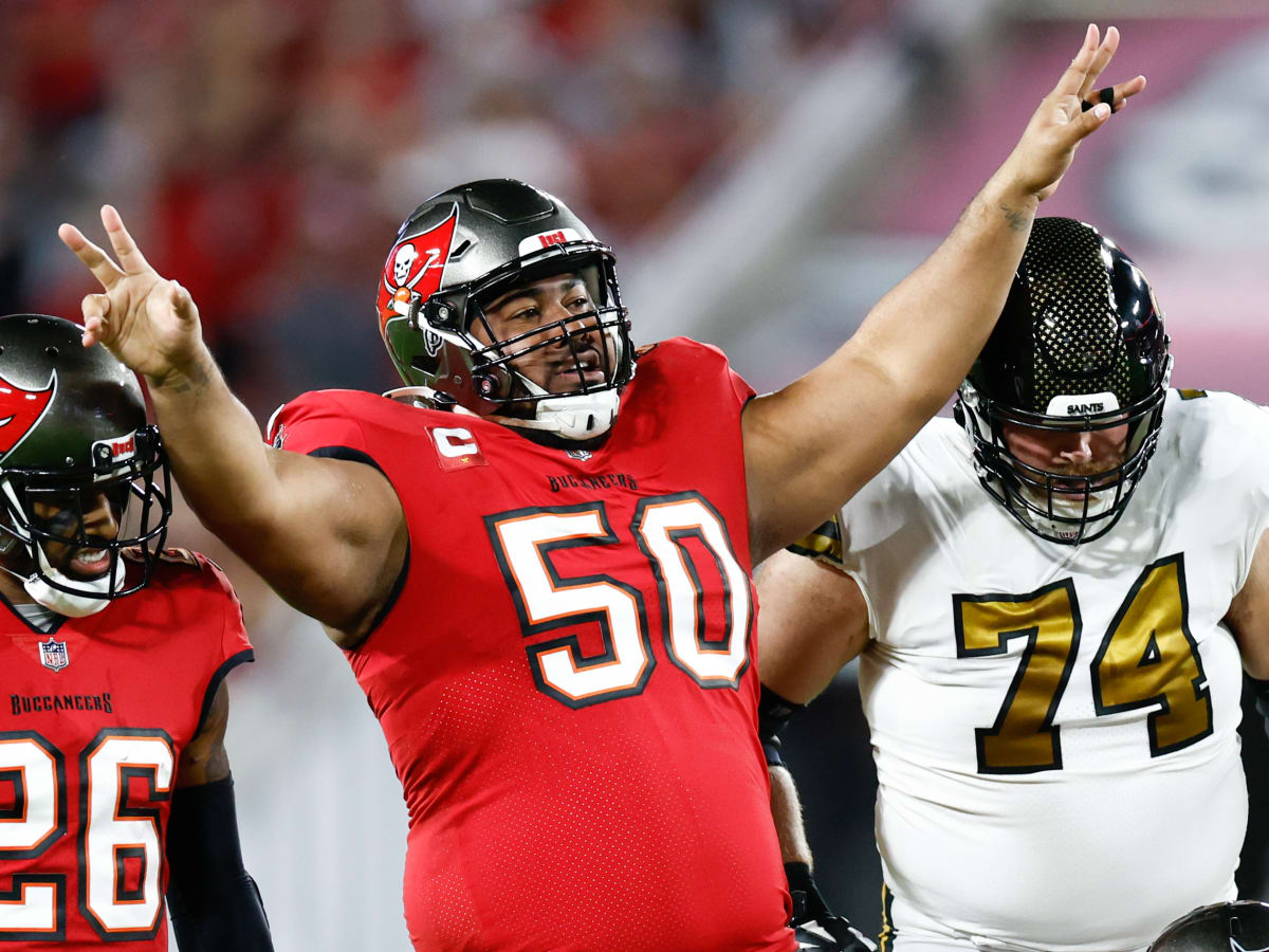 Tampa Bay Buccaneers nose tackle Vita Vea (50) lines up during a