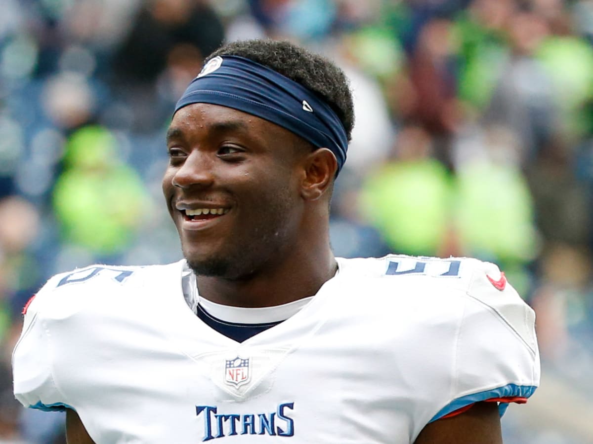 Tennessee Titans linebacker Monty Rice (56) in action during the