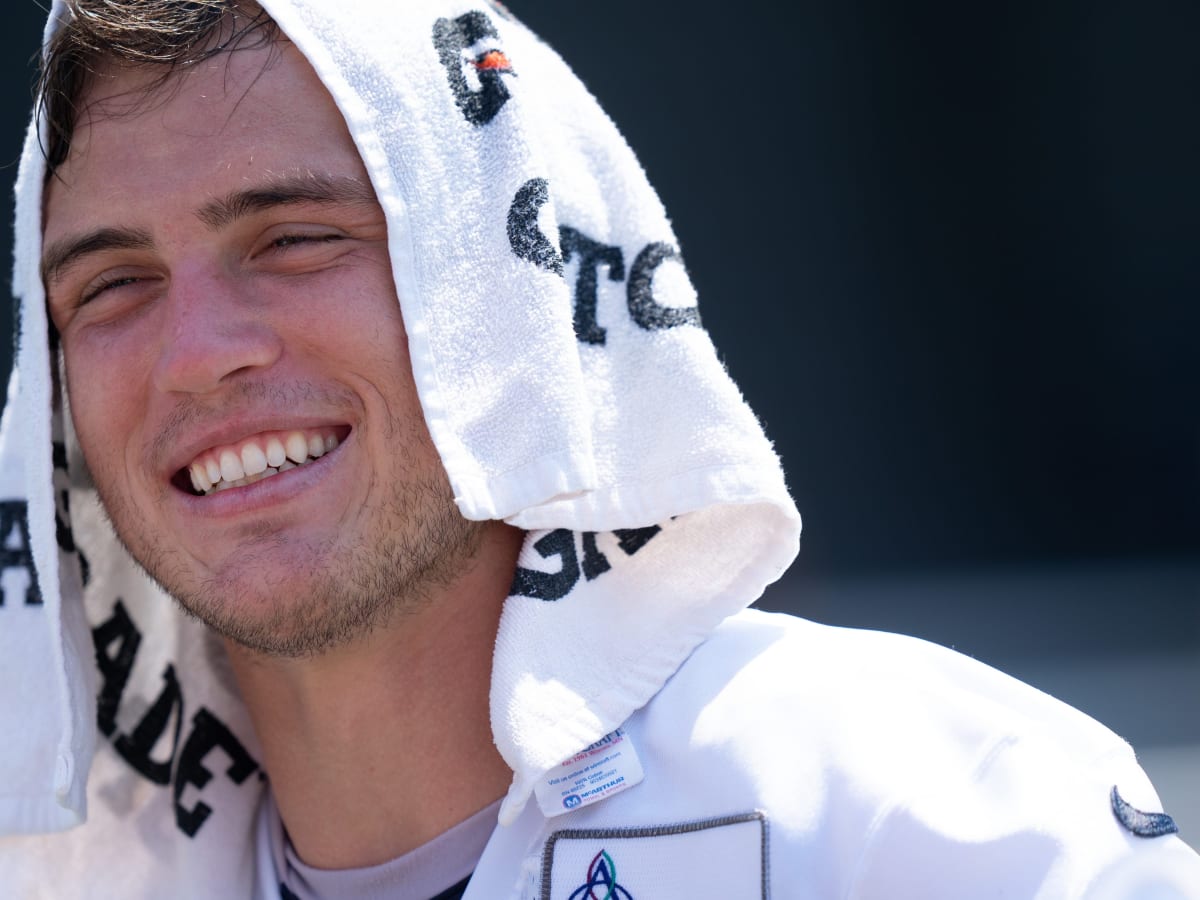 Tennessee Titans wide receiver Kyle Philips (18) watches his team warm up  before their game against the New York Giants Sunday, Sept. 11, 2022, in  Nashville, Tenn. (AP Photo/Wade Payne Stock Photo - Alamy