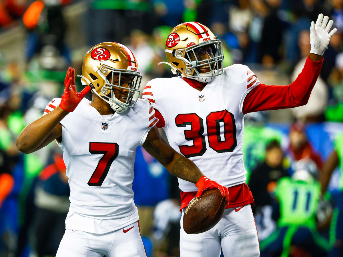 San Francisco 49ers' Deommodore Lenoir takes part in drills during