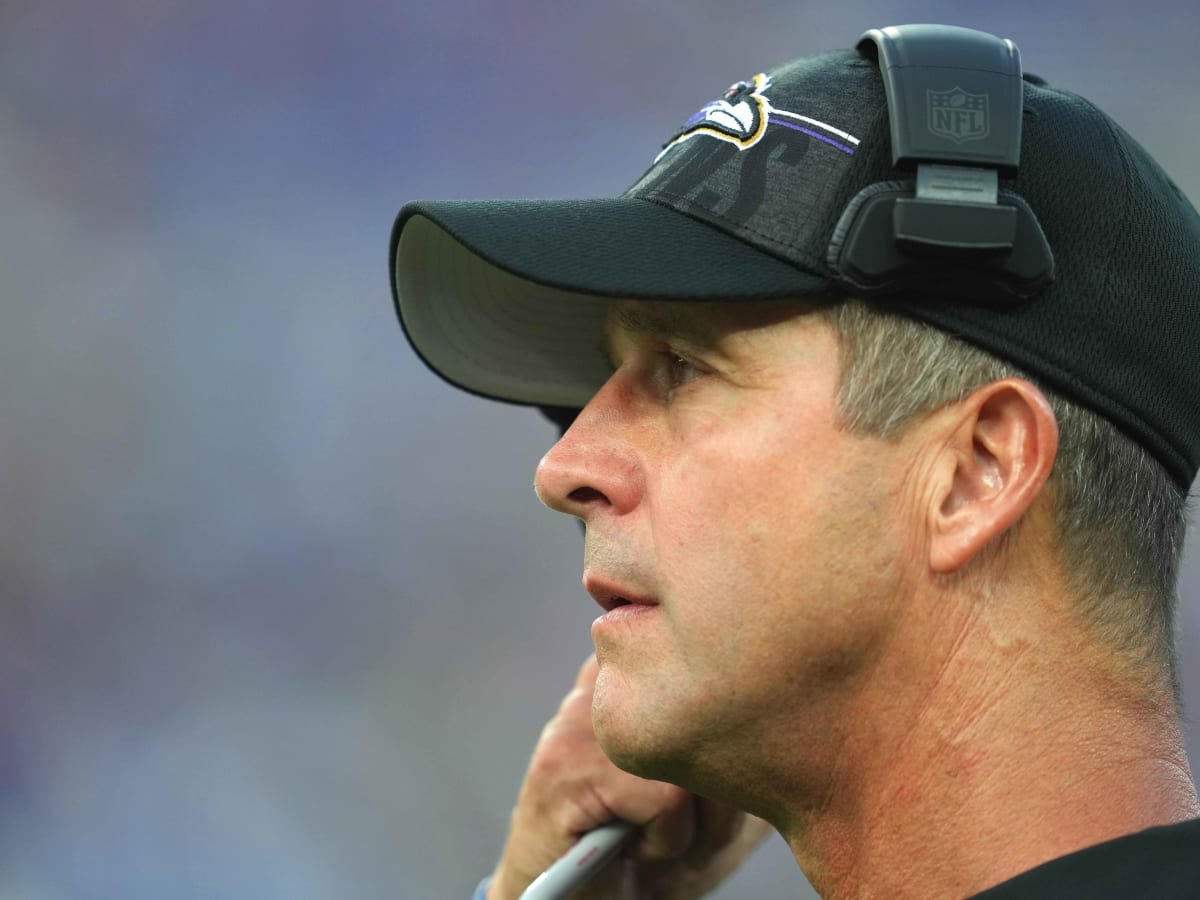 Baltimore Ravens head coach John Harbaugh impressed by wide