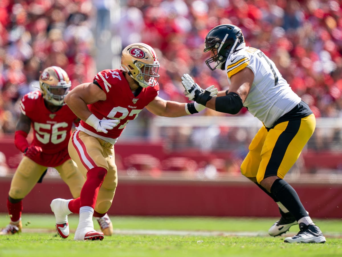 Santa Clara, CA. 22nd Sep, 2019. San Francisco 49ers wide receiver Deebo  Samuel (19) in action during the NFL football game between the Pittsburg  Steelers and the San Francisco 49ers at Levi's