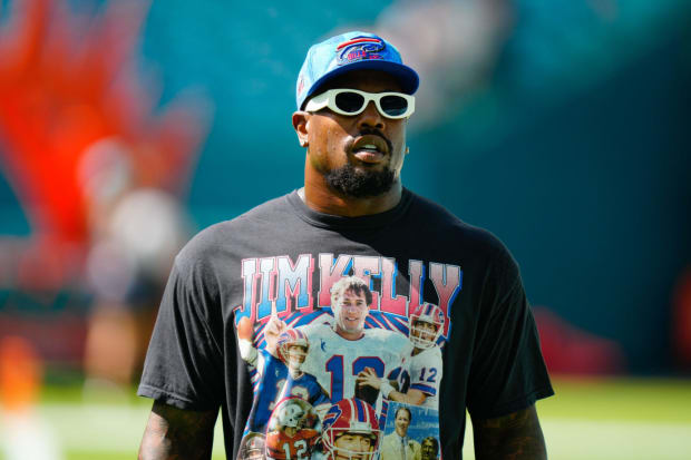 Von Miller's latest shirt for warmups? Buffalo Bills GM Brandon Beane