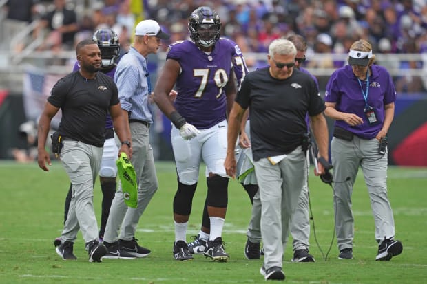 Lamar Jackson, Baltimore see Ronnie Stanley injury vs. Panthers