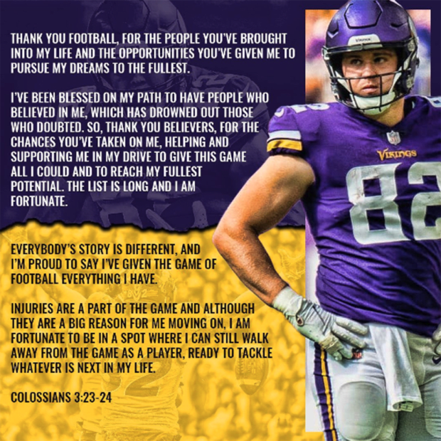 Vikings player retires - A to Z Sports