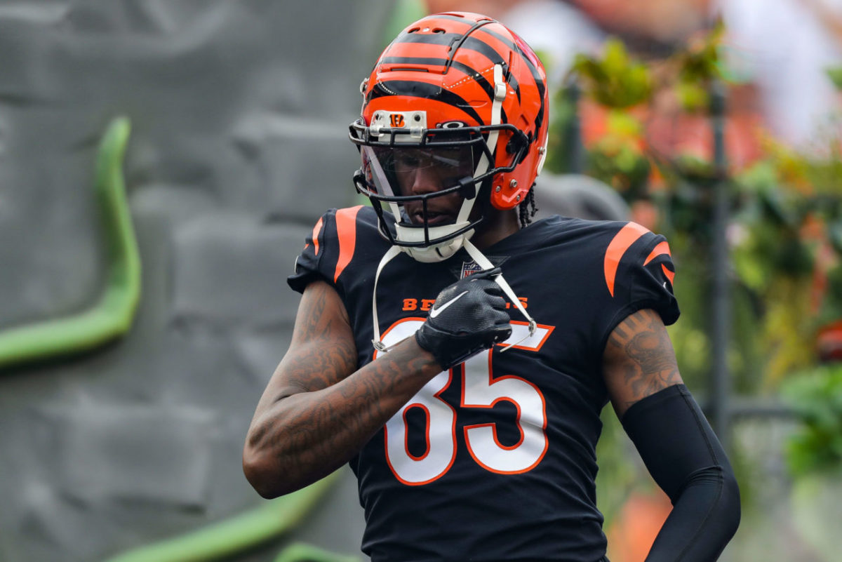 Bengals' Star Receiver Tee Higgins Seen In Arm Sling At Reds' Home