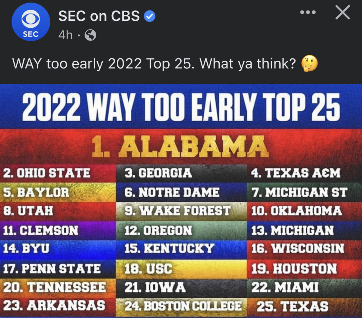 CBS Sports views Tennessee Vols as a top 25 team in 2022 - A to Z Sports