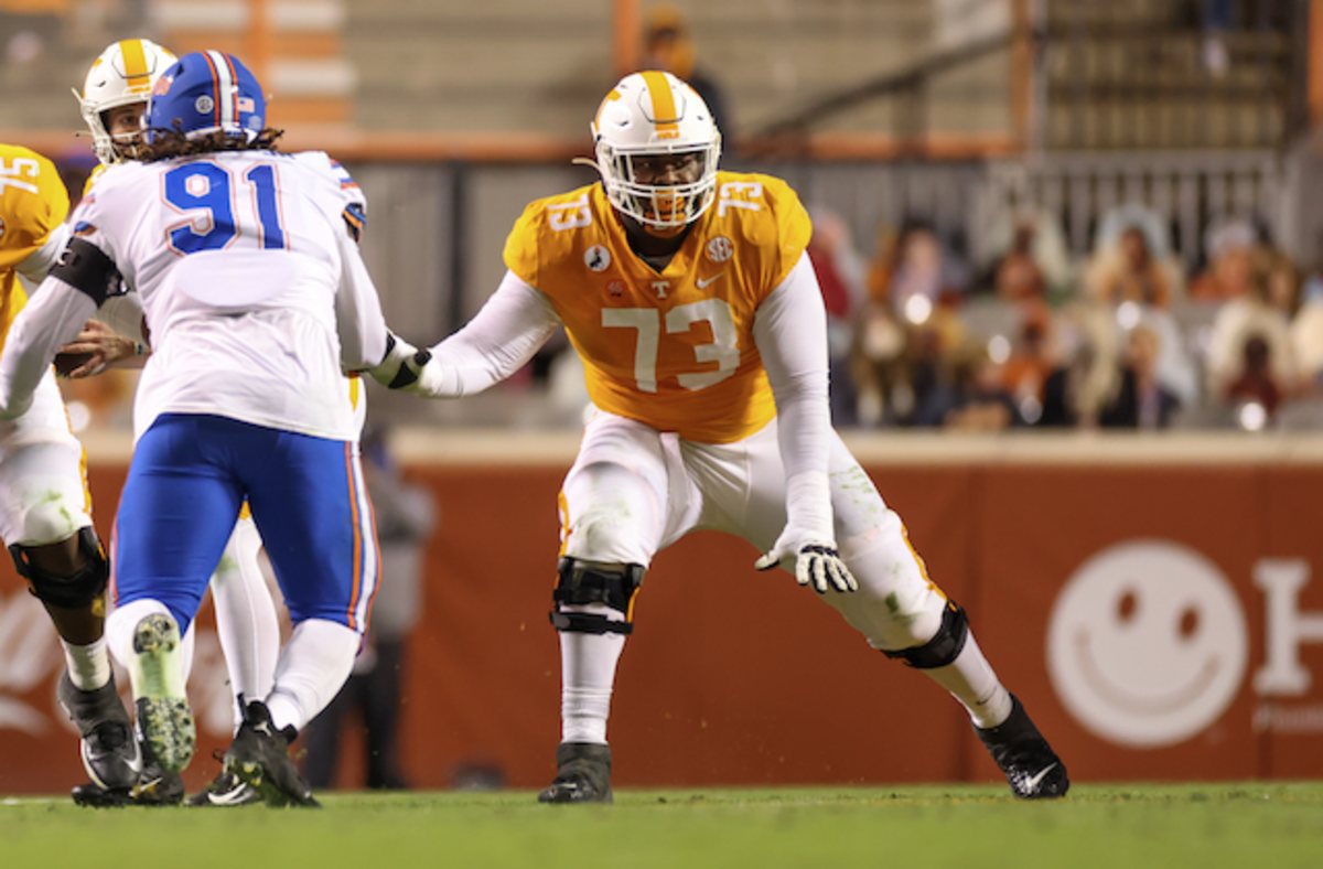 Former Tennessee Vols OL Trey Smith is becoming a national story during ...