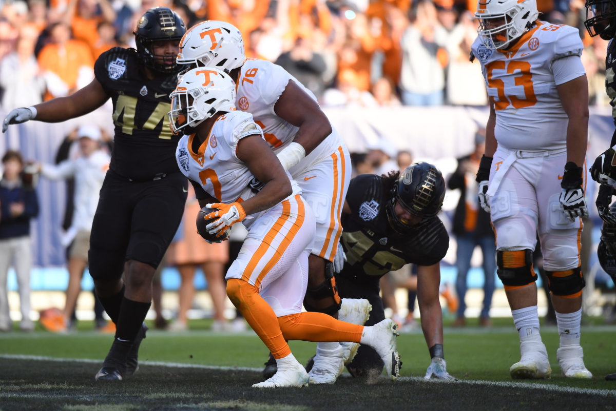 NASHVILLE, TN - DECEMBER 30: Tennessee Volunteers running back